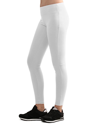 TWINTH Womens Active Wear Running Capri Legging White X-Small