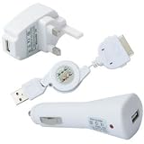 Daffodil IPC300 3-in-One Mains, Car and USB Adaptor & Charger for iPod, iPhone and Almost All Types MP3 and Portable Audio/Video Players