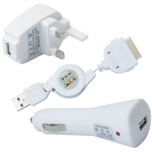 Daffodil IPC300 iPod 3-in-One Charging & Data Kit Mains, Car