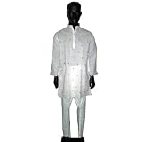 Gift for Dad White Cotton Embroidered Kurta Pajama Size Xl