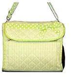 Diaper Bag - Green & White Quilted Gingham Diaper Bag w/Polka Dot Trim