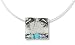 Square hammered silver pendant set with 3 round shape opal stones and waves details- complete with 16
