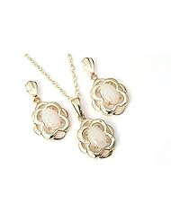 Peninsula Jewellery 9Ct Gold Opal Celtic Pendant And Drop Earring Set