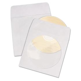 Quality Park Tyvek CD/DVD Window Sleeves, 16lb, 4.87 x 5 Inches, White, 100 Count box (R7050)