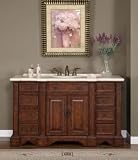 Antique Bathroom Vanity Single Sink Victorian Vanity LUX-W-224-58 : W58 x D22 x H36
