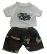 Army Jeep T-shirt w/ Camo Pants Outfit fits 8"-10" Stuffed Animals like Webkinz, Shining Star and 8" - 10" Stuffed Animals