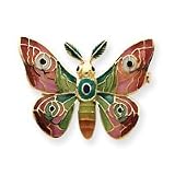 14k Enameled Moth Pin