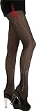 Adult Black Zipper Print Tights - Adult Std.