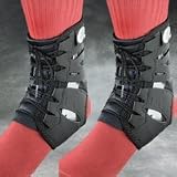 PAIR of Swede-O Tarsal Lok Ankle Braces with built-in stabilizer, Black, Medium