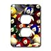 Billiards - Billiard Balls Pool - Light Switch Covers - 2 plug outlet cover
