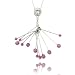 Sterling Silver Pink Crystal Pins Pendant