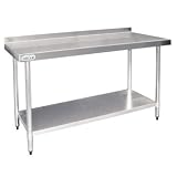 Vogue Stainless Steel Prep Table w/ Upstand 1500mm wide
