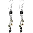 Handcrafted Austrian Jet Star Gazer Sterling Drop Earrings