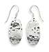 Hammered Sterling Silver Small Oval French Wire Earrings