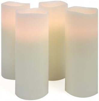 Set of 4 Smooth Ivory Wax Flameless LED Candle with Remote - 3" x 8"