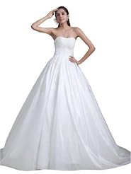 A-line Strapless Sweetheart Taffeta Pleated Applique   Ball Gown  Dress with a Court Train 