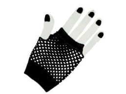 Dramatic 80's Fishnet Gloves, Black