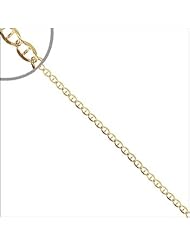 14k Yellow Gold, Flat Mariner Chain Necklace 2.5mm Wide