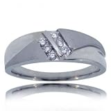 New I Round Brilliant Shape Diamond White Gold 14K Wedding Band