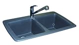 FrankeUSA DP3322-1 Double Bowl Granite Sink, Single Faucet Hole