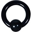 6 Gauge Black Acrylic Ball Captive Ring