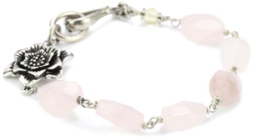 Lucky Brand “Energy Amulet” Silver-Tone Pink Flower Love Bracelet