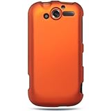 Hard Snap-on Shield ORANGE RUBBERIZED Faceplate Cover Sleeve Case for HTC M ....