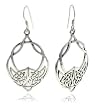 Large Sterling Silver Celtic Knot Hook Dangle Earrings