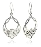 Large Sterling Silver Celtic Knot Hook Dangle Earrings