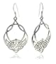 Large Sterling Silver Celtic Knot Hook Dangle Earrings