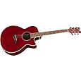 Dean Performer Mini Jumbo Acoustic-Electric Cutaway Guitar with Tuner Preamp Trans Purple