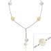 Sterling Silver Iridescent Genuine Freshwater Cultured Round Pink, Gray White Coin Pearl Twist D-cut Lariat Necklace