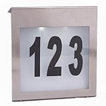 Unique Arts Solar House Number, Stainless Steel