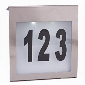 Unique Arts Solar House Number, Stainless Steel