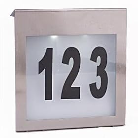 Unique Arts Solar House Number, Stainless Steel