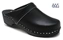 AM-Toffeln 100 Wooden Clog in black leather