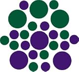 Set of 90 - Purple / Dark Green Circles Polka Dots Vinyl Wall Graphic Decals Stickers