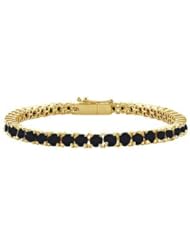 Black Diamond Prong-Set Tennis Bracelet 14K Yellow Gold 5.00 CT Diamonds