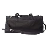 Traveler's Select Medium Duffel Bag - Leather - Black - by Piel Leather - 9711BL (Black) (21.5 x 10.5 x 10.5)