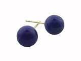 Lapis Stud Earrings, 14k Gold