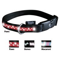 Visiglo Red Paws Glowing Safety Collar - 13 to 20 inches