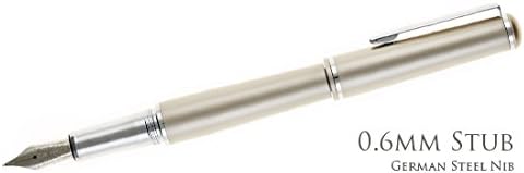Nemosine Fission Fountain Pen, 0.6 mm Calligraphy German Nib, Nickel (NEM-FIS-01-6)