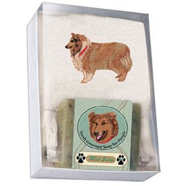 Single Gift Box with Collie Soap and Towel