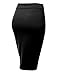 Women's Basic Elastic Pencil Midi Skirt with Bag Out Hem