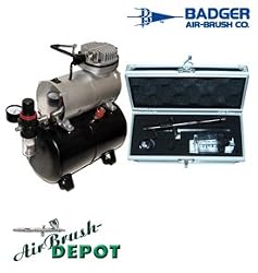 BADGER Renegade Rage - R3R Set Airbrushing System with AirBrush-Depot TC-20T Air Compressor Storage Tank