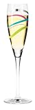 Champagne Glass, Pearls, Swirls, Designer Color Enamel Prosecco Flute in Gift Box