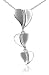 Jewelry : Sterling Silver Triple Heart Drop Pendant, 18'