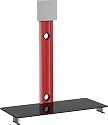 Optimum Elmob Cygnus CY1544 - Cantilever Television Stand - 800mm  Single Shelf, Black Glass - Burgundy Aluminium