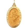 Saint Christopher 14kt Gold Oval Medal