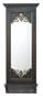 LEDGE STYLE MIRROR with Wall Hooks and Dark Brown Stained Finish